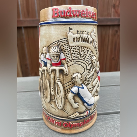 1984 LA Summer Olympics games Budweiser Stein beer Mug collectible holiday gift - Picture 5 of 12